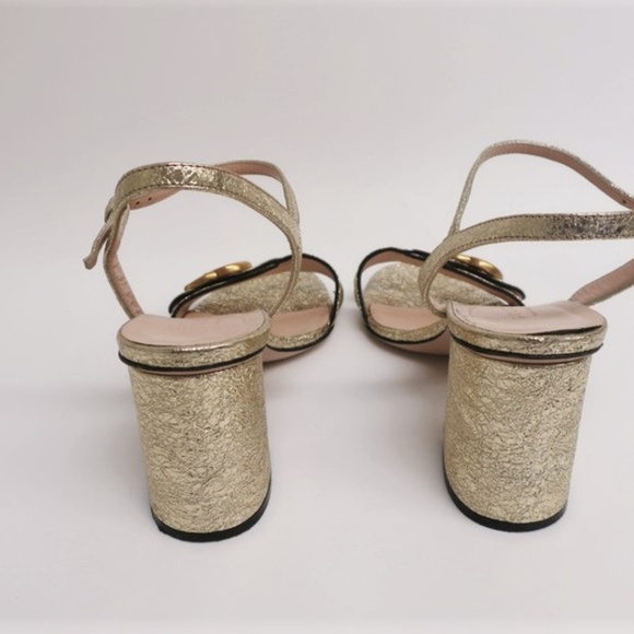 Gucci GG Marmont Sandals Gold - Picture 5 of 8